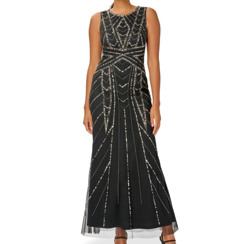 Papell studio beaded long gown
